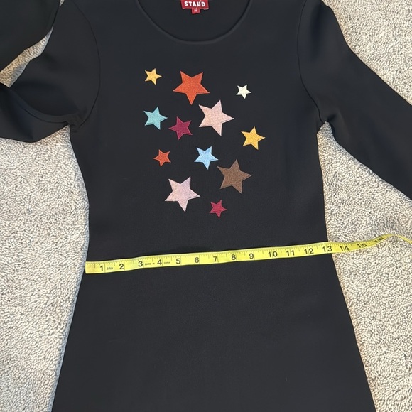 STAUD Aries Star Embroidered Maxi Dress | Long Sleeve | Size M | Black - Picture 10 of 12
